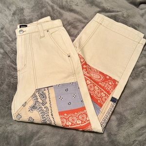 Urban Outfitters BDG Bandana Patchwork Wide Leg Jean